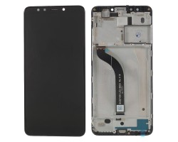 Kijelző érintőpanel Xiaomi Redmi 5 (lcd, érintőpanel, átvezető fóliával előlap kerettel) fekete